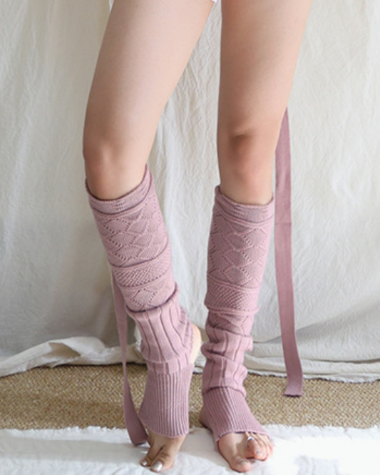 透かし編みスフレニットレッグウォーマー 3969