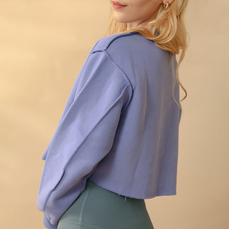 Drop shoulder cropped stitch pullover 2896