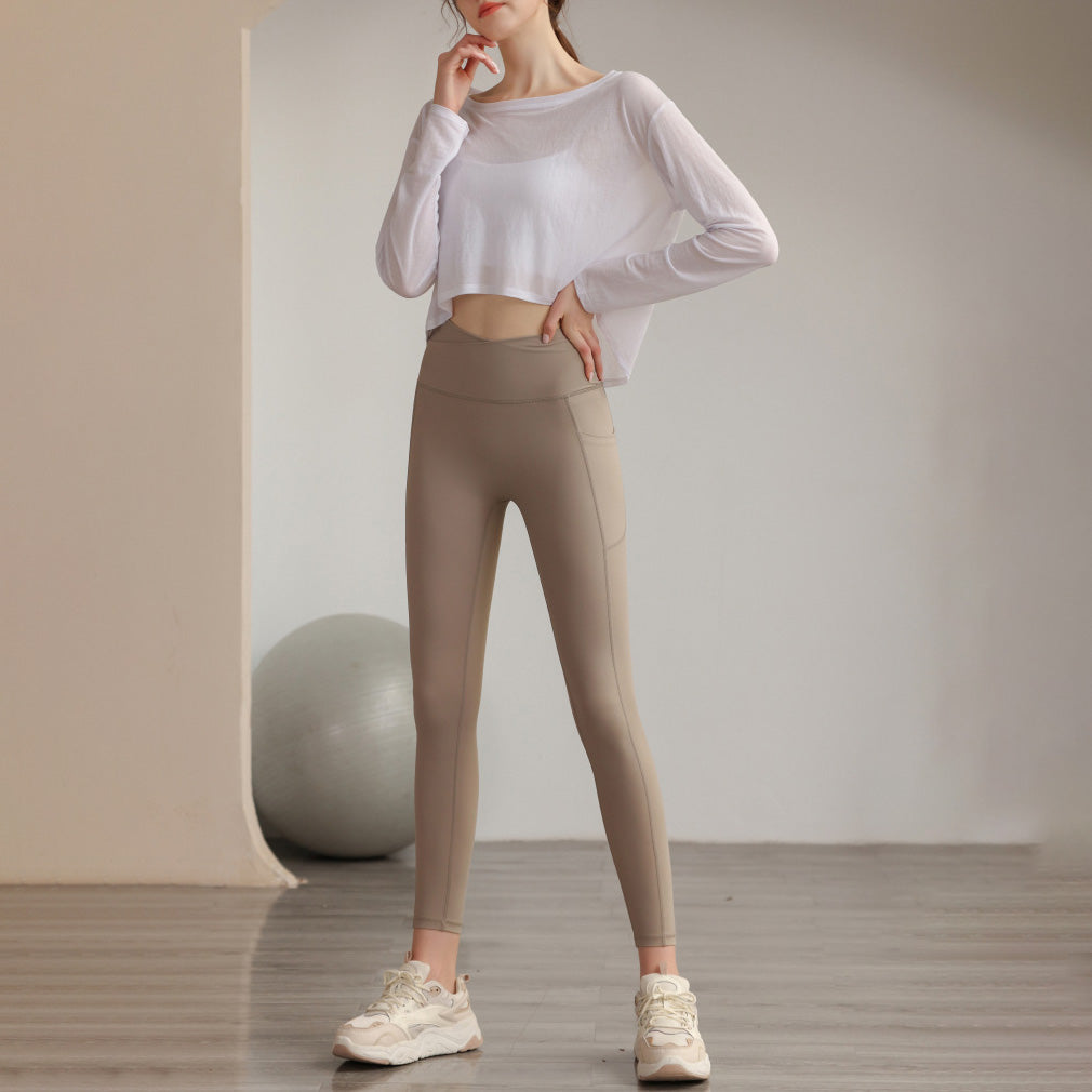 ボートネックシアーロングスリーブヘムトップス 2833