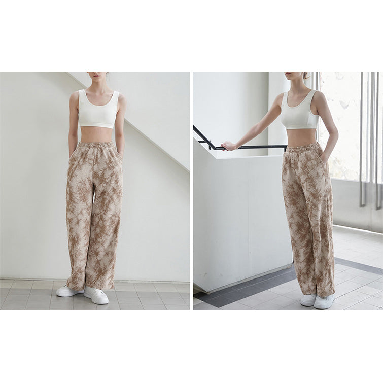 アースカラータイダイワイドパンツ 3191