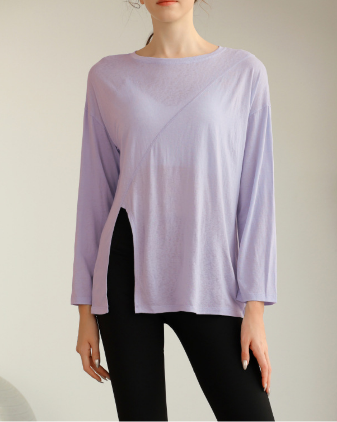 ハーフシアーサイドスリットヨガロングスリーブ 3820