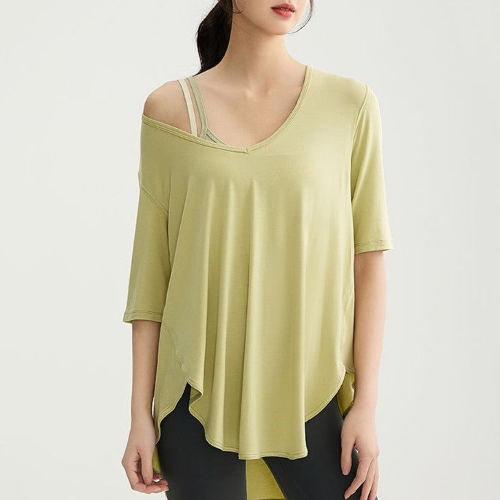 Draped round hem yoga cut and sew 2476