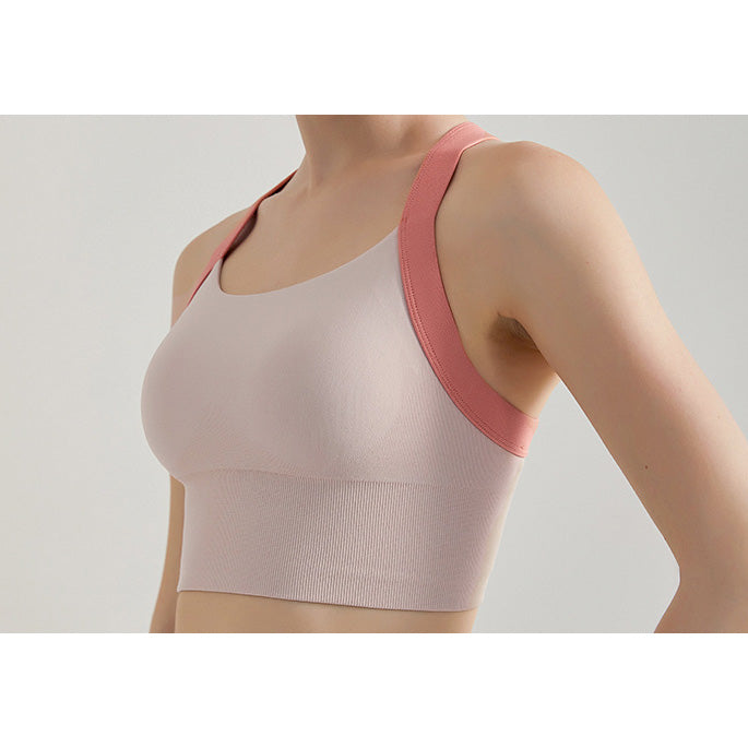 Bicolor back cross yoga tank 2828