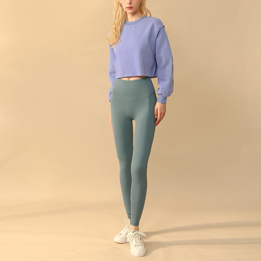 Drop shoulder cropped stitch pullover 2896
