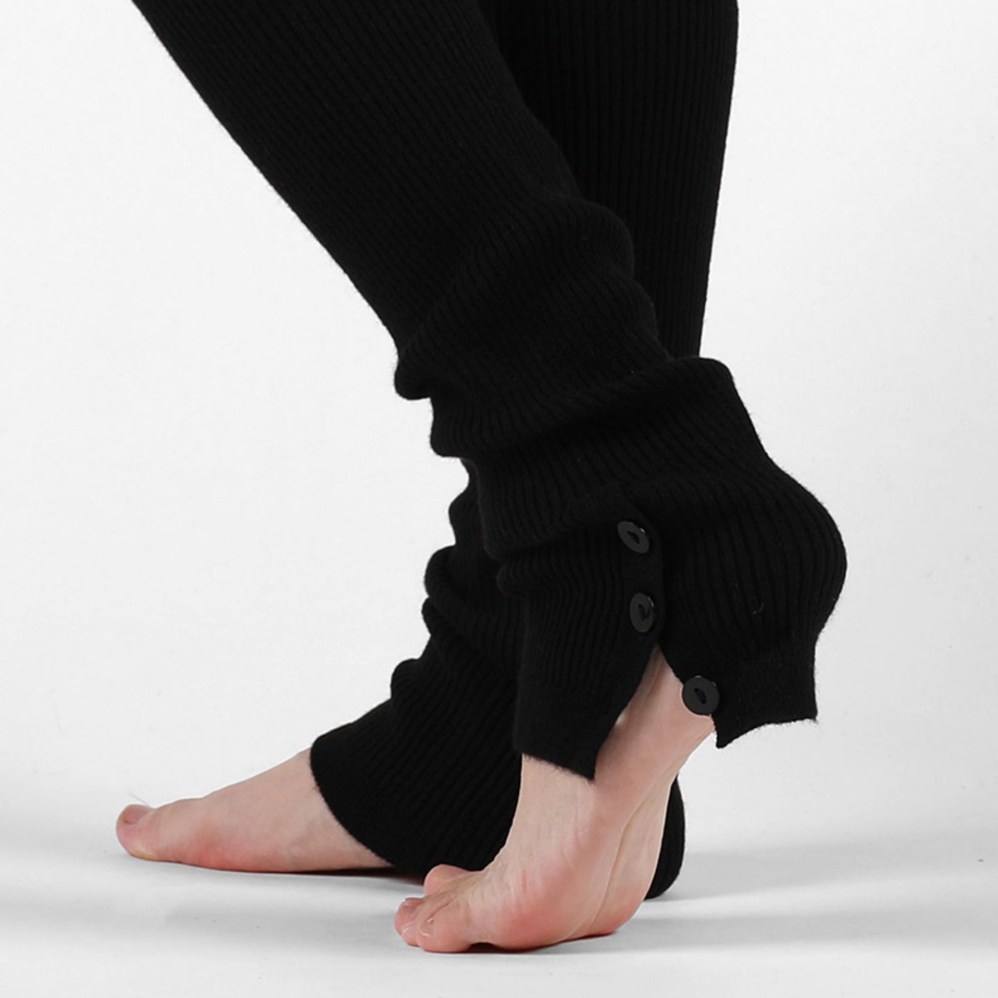 Side button yoga leg warmers 3098