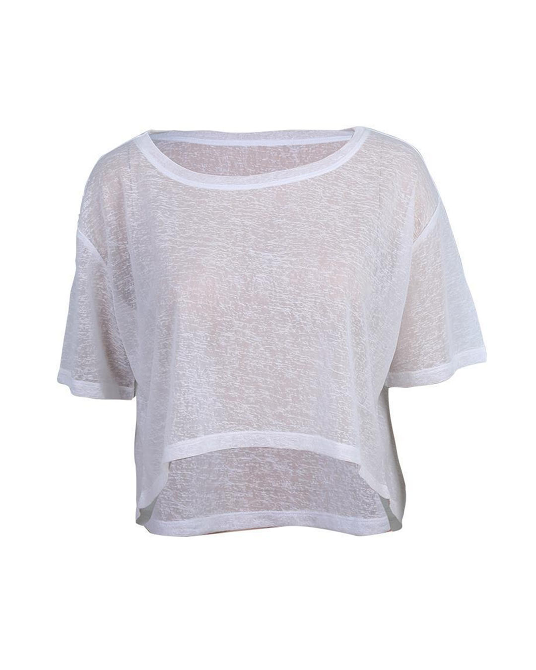 ハーフシアーハイローヘムフレアカットソー 3813