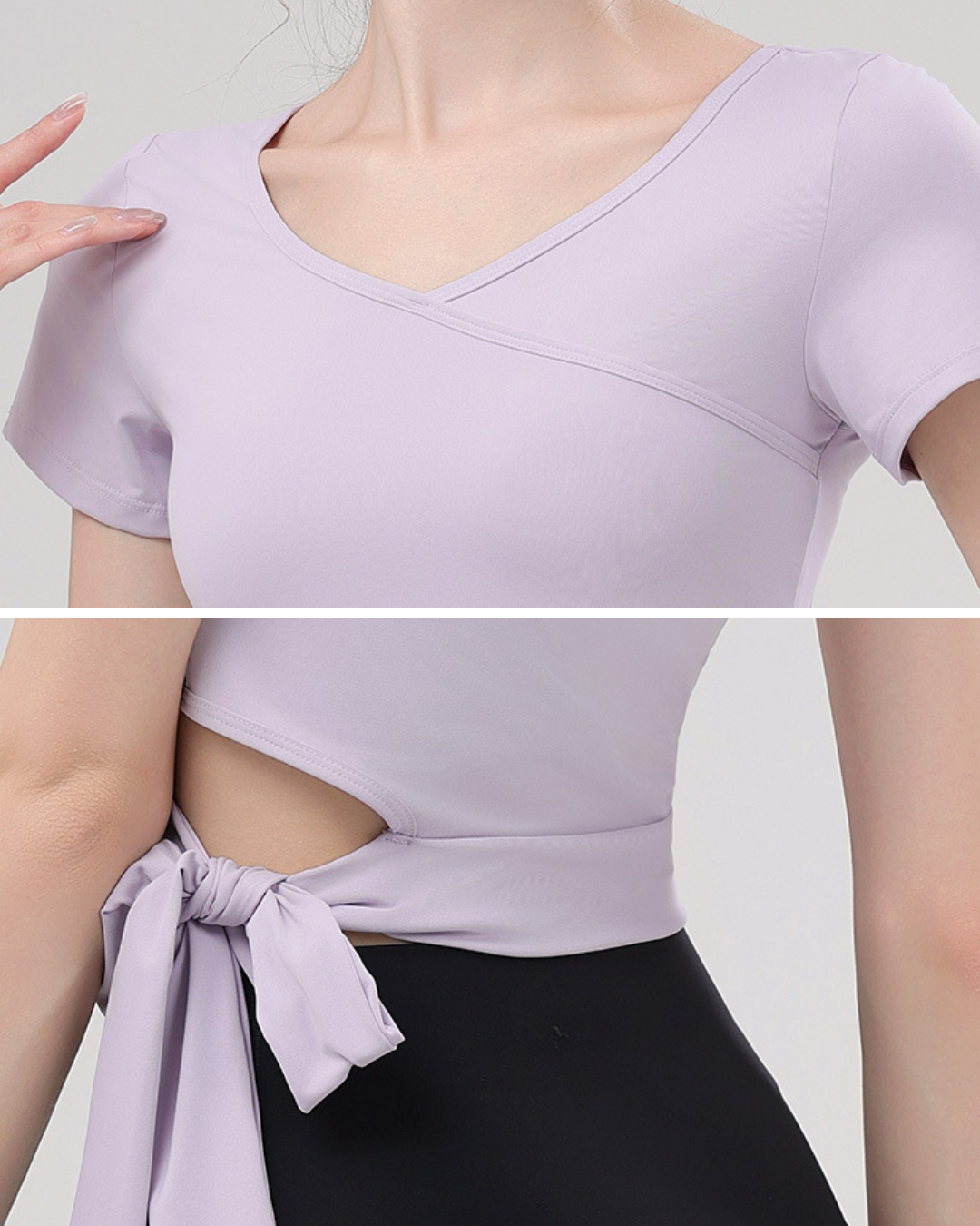 エフィフロントクロスVネックヨガT 3694