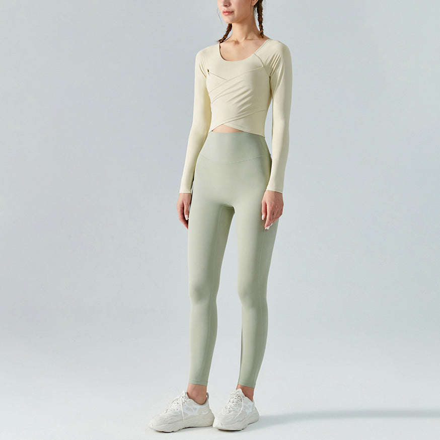 淡色カラーフロントクロスロングトップ 2869