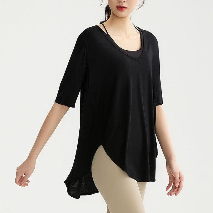 Draped round hem yoga cut and sew 2476