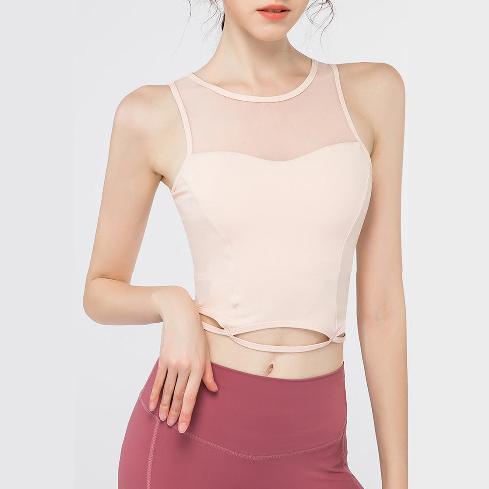 Decolletage sheer cutout top 2727
