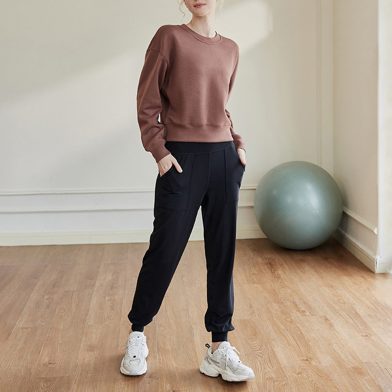 Drop shoulder sweat crew neck shirt 2864