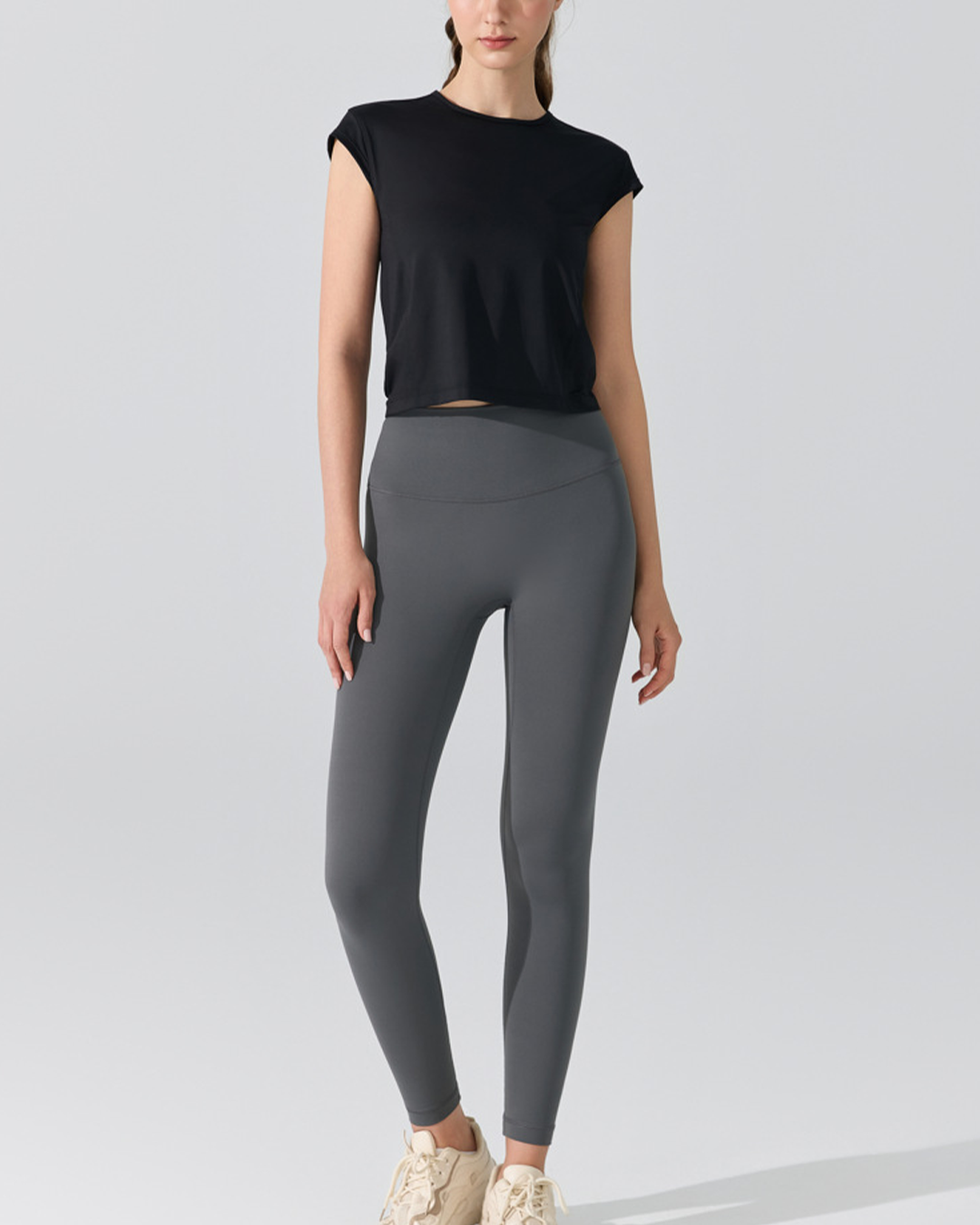 バックスリットギャザーヨガカットソー 3793