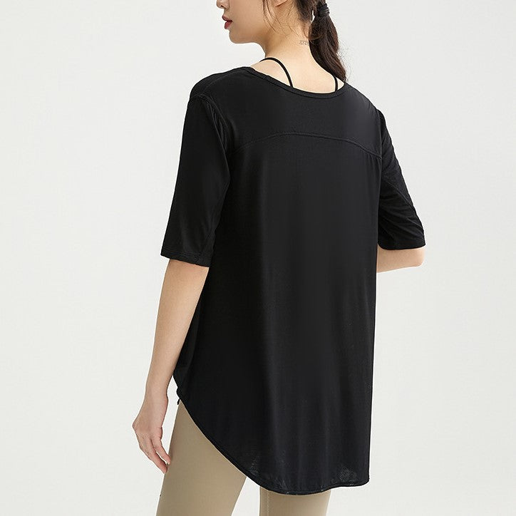 Draped round hem yoga cut and sew 2476