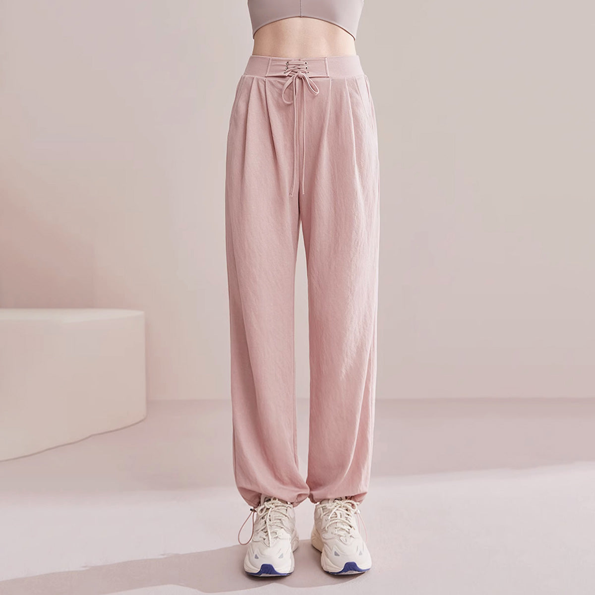 センターレースアップドロストヘムパンツ 2846