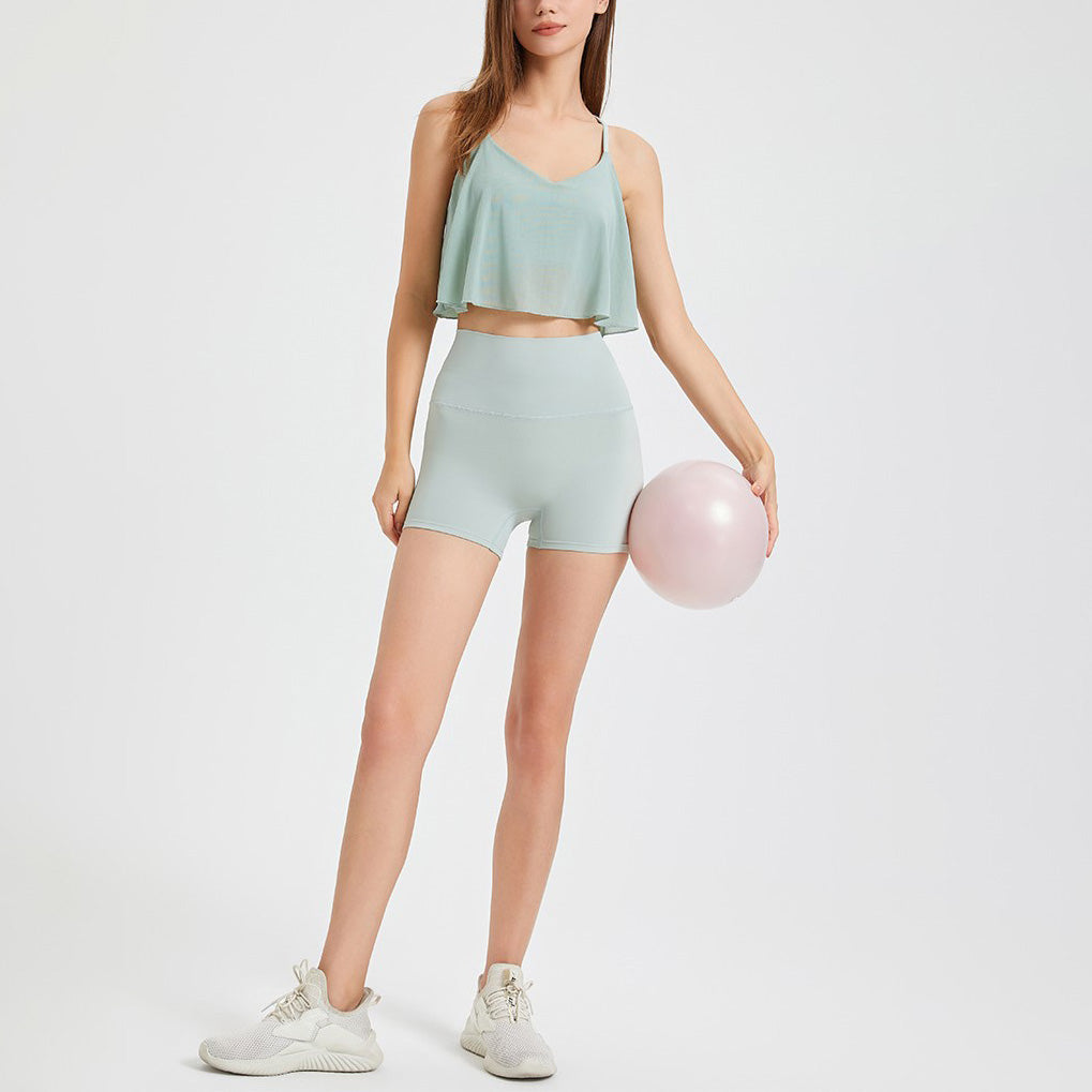sheer drape yoga bra top 2585