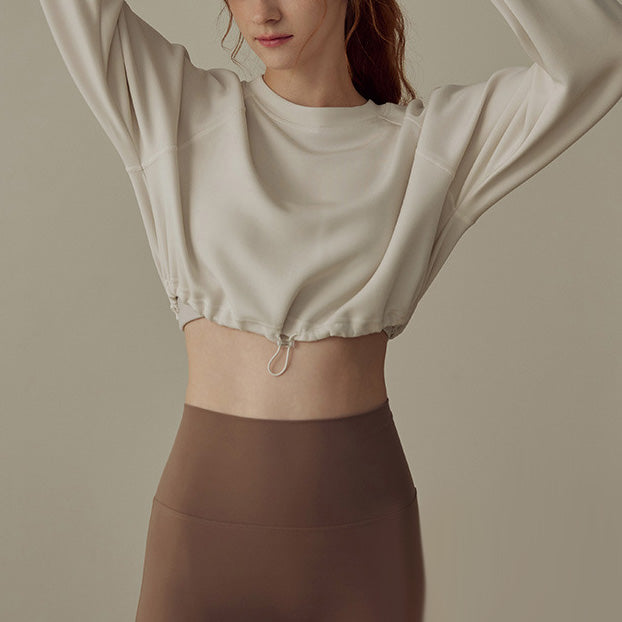 ドロストヘムスウェットクロップドプルオーバー 2834