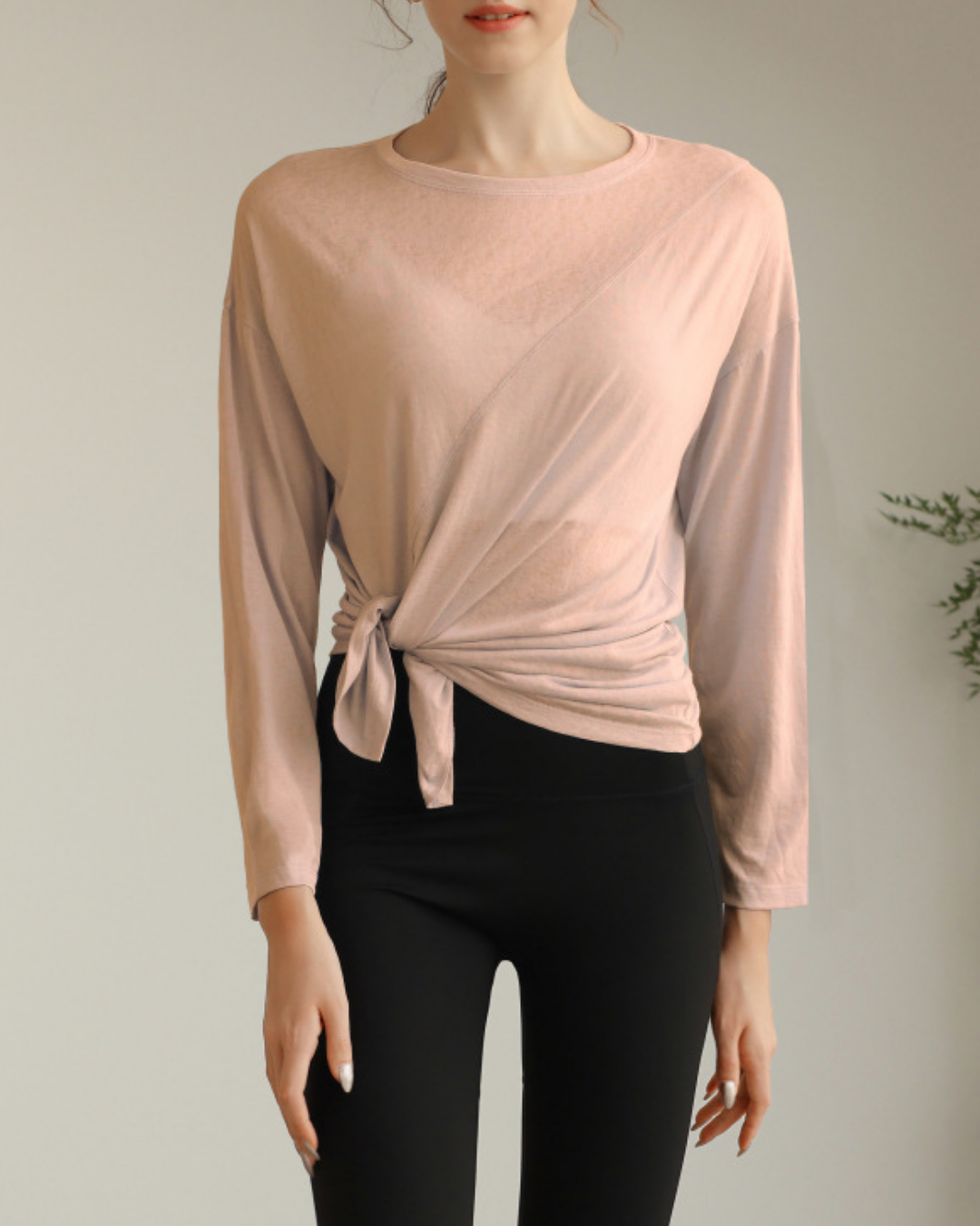 ハーフシアーサイドスリットヨガロングスリーブ 3820