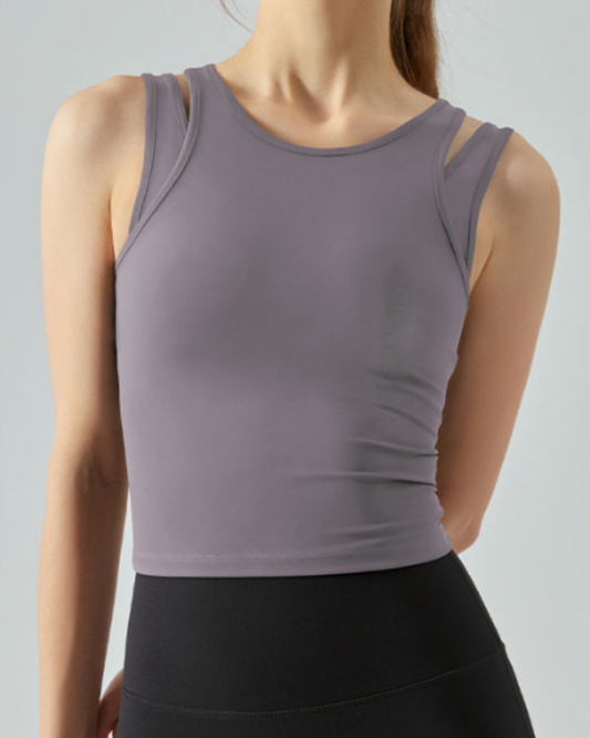 Twin shoulder yoga tank 2390