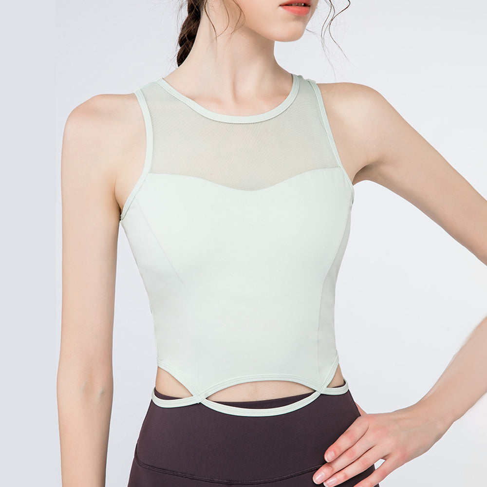 Decolletage sheer cutout top 2727