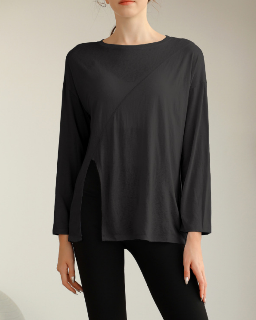 ハーフシアーサイドスリットヨガロングスリーブ 3820