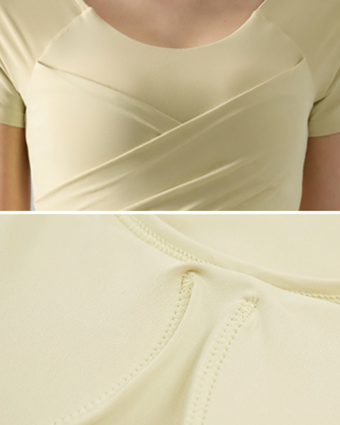 淡色フロントクロスヨガT 2977