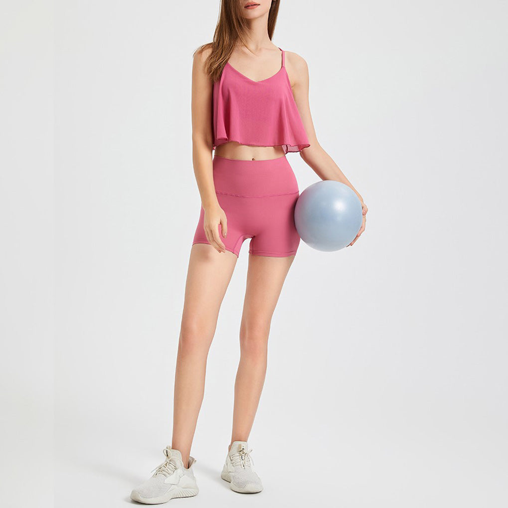 sheer drape yoga bra top 2585