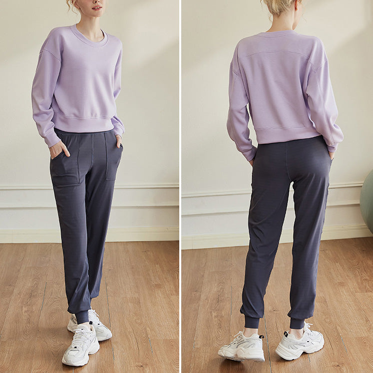 Drop shoulder sweat crew neck shirt 2864