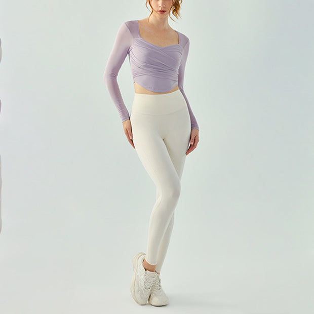Front cross sheer sleeve cut and sew 2976
