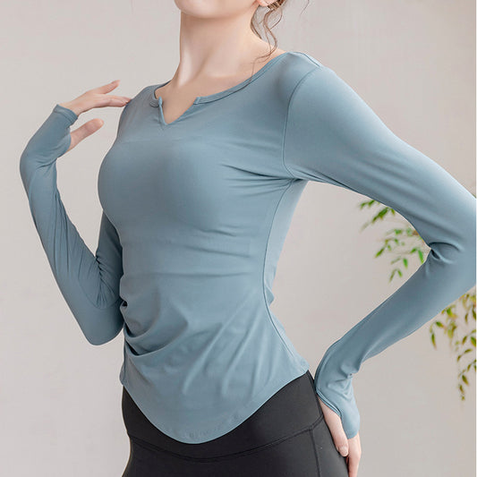 Light color key neck thumbhole cut and sew 2922