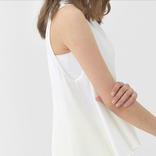 Round hem long tunic tank 2749
