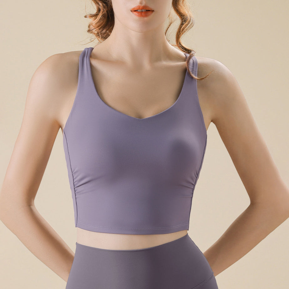 Epanui back pleated yoga bra top 3157