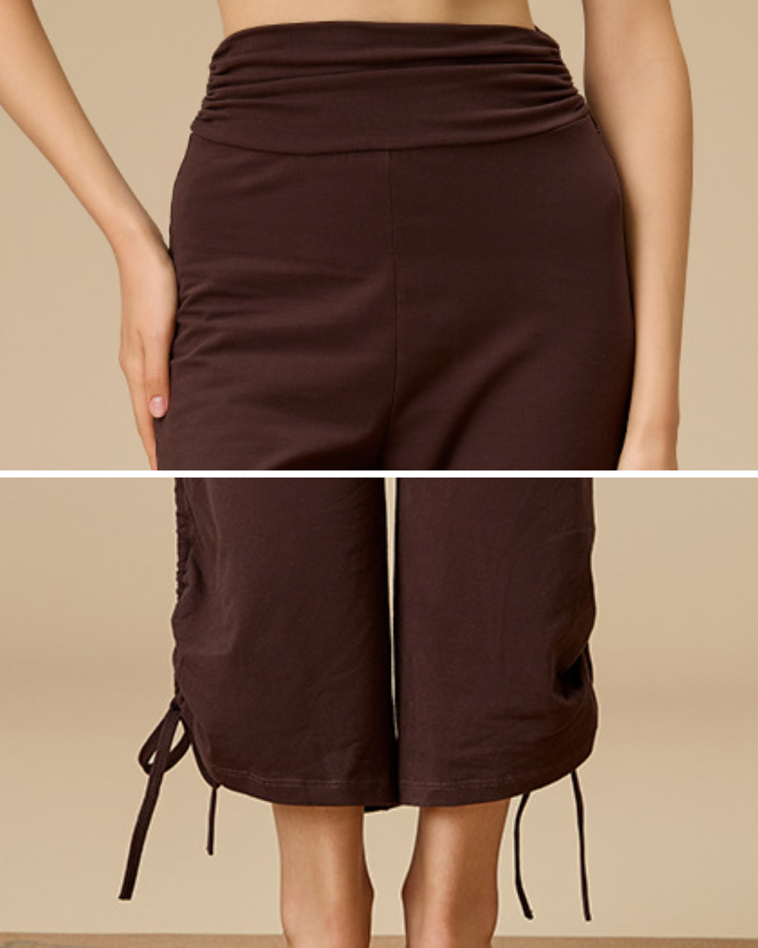 ニュアンスカラー裾ドロスト2wayリラックスパンツ 3915