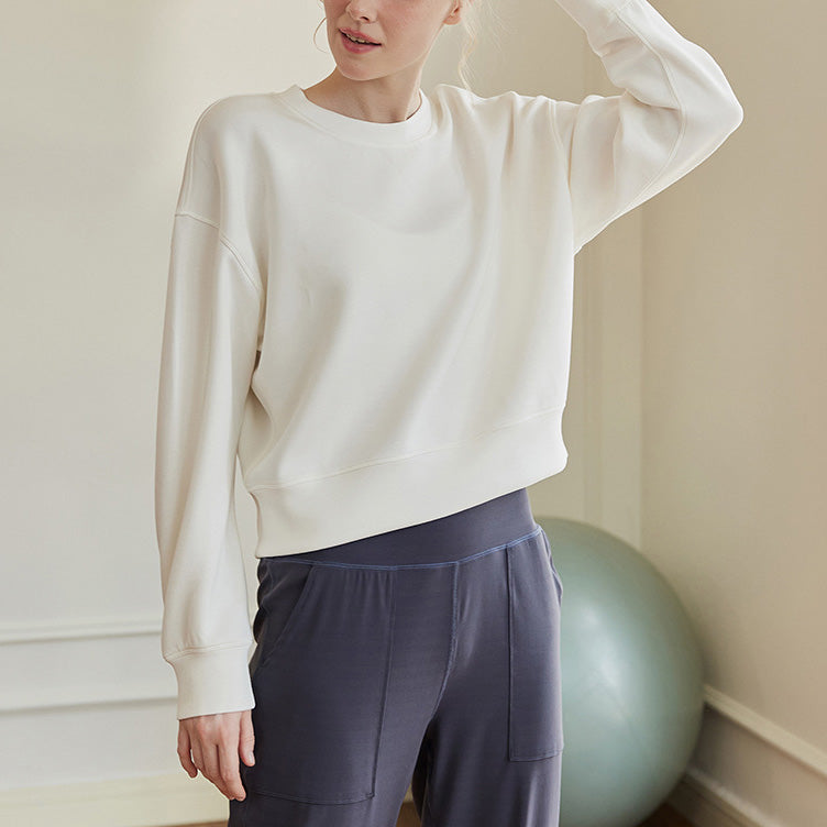 Drop shoulder sweat crew neck shirt 2864
