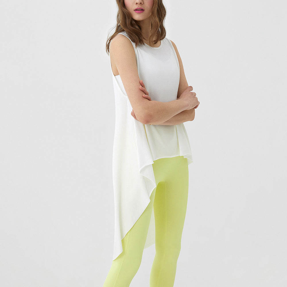 Round hem long tunic tank 2749