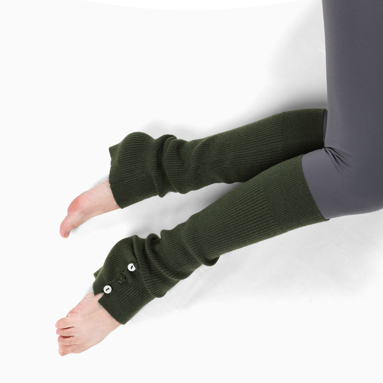 Side button yoga leg warmers 3098