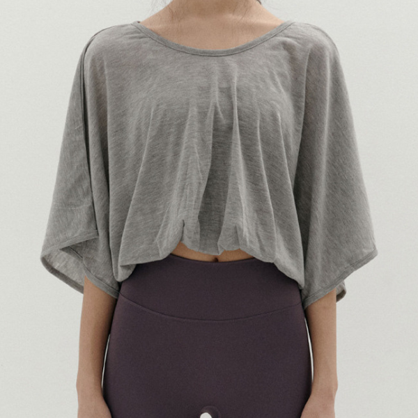 Ice silk half sheer yoga blouse 2551