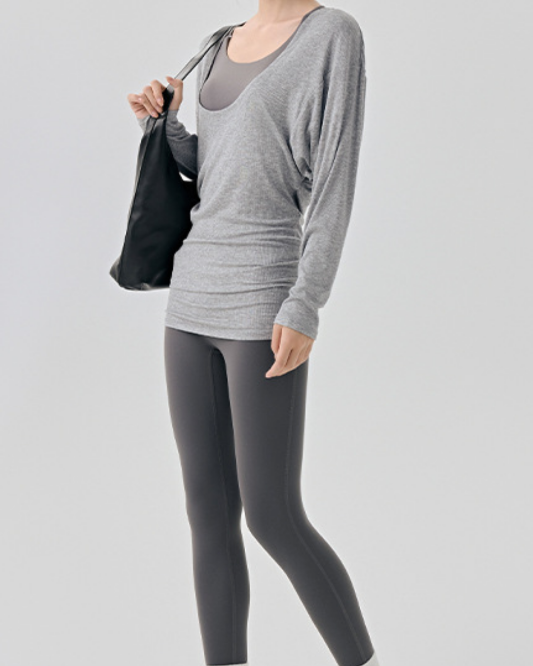 レアシュルUネックロングリブニット 3833