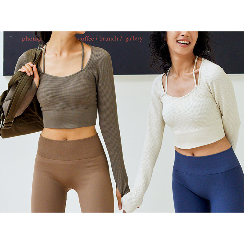 Faux layered waffle yoga cut and sew 3034