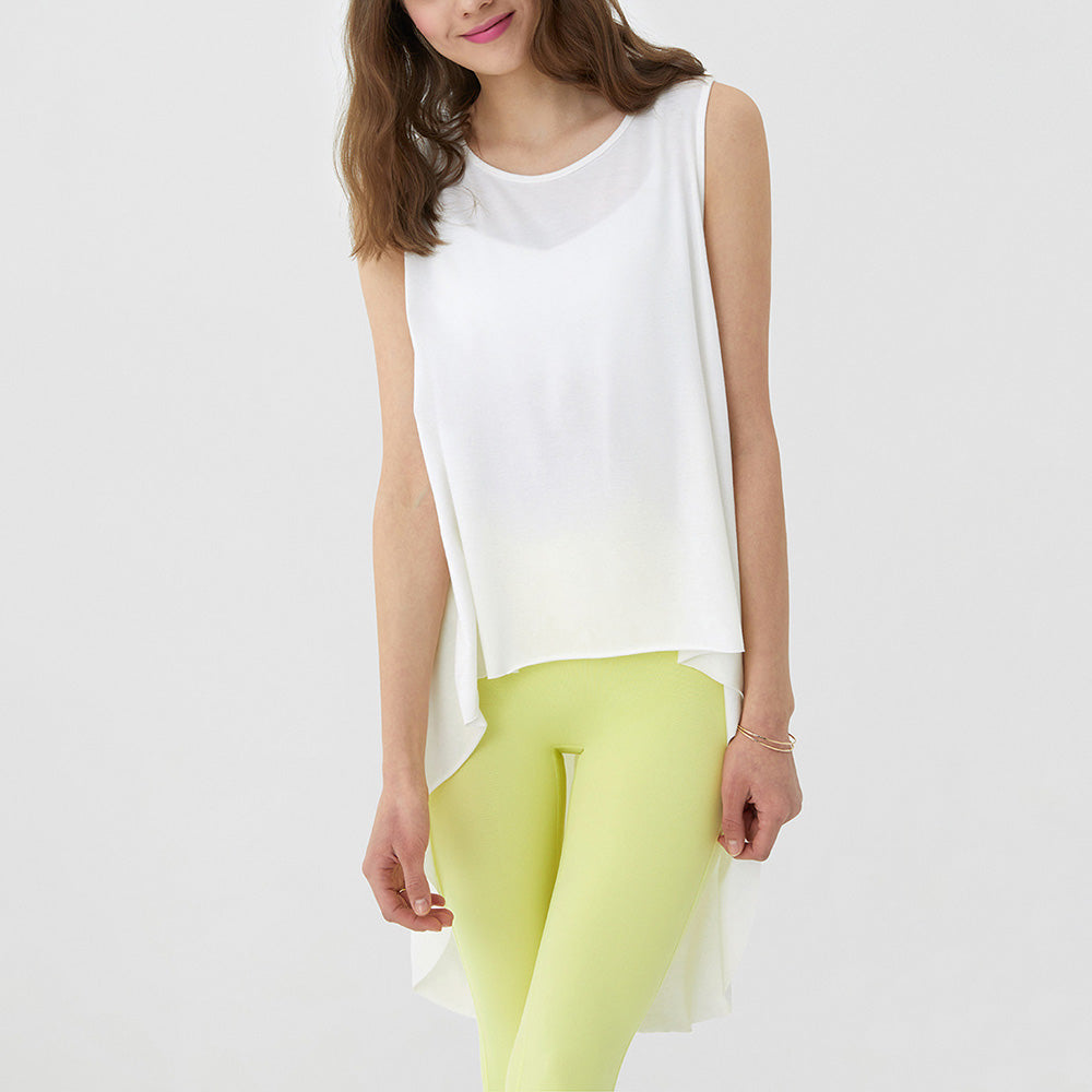 Round hem long tunic tank 2749