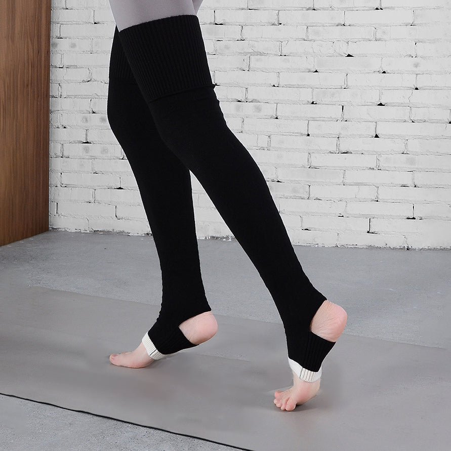 Bicolor Rib Yoga Leg Warmers 3150