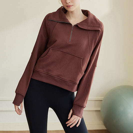 Stand collar half zip pullover 2858