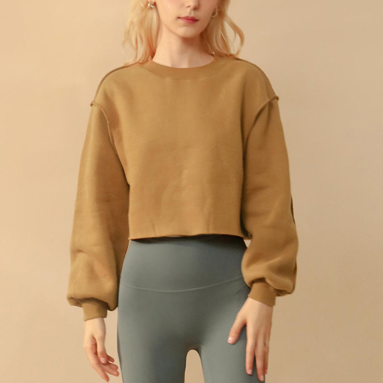 Drop shoulder cropped stitch pullover 2896
