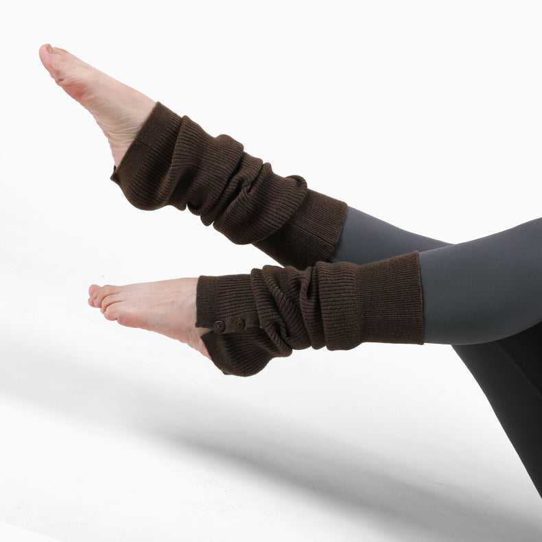 Side button yoga leg warmers 3098