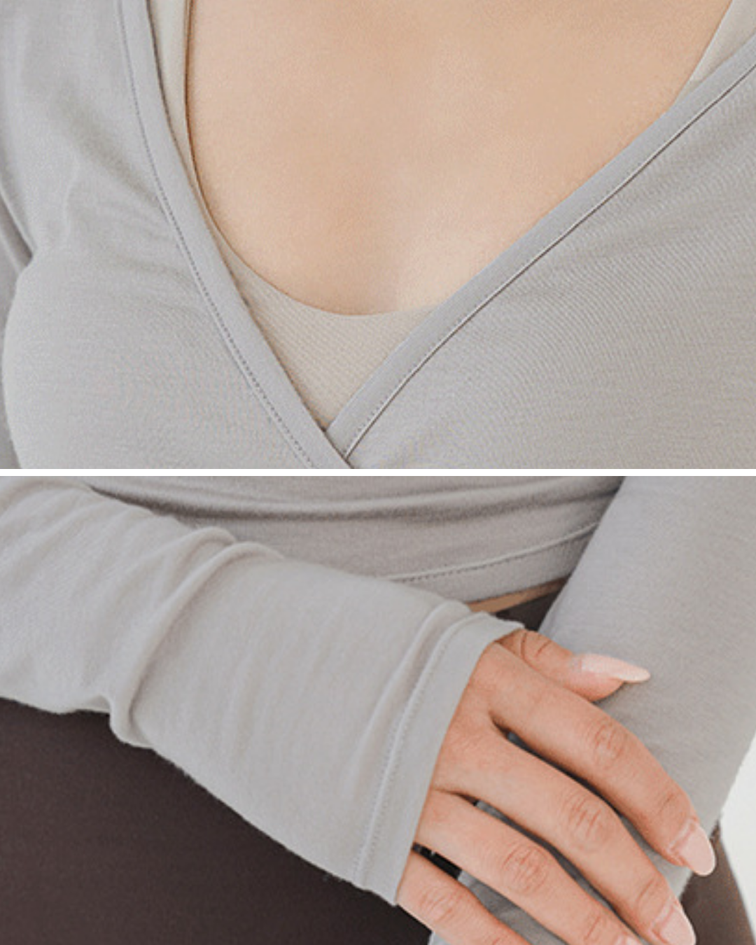 サイドギャザーカシュクールトップ 3285