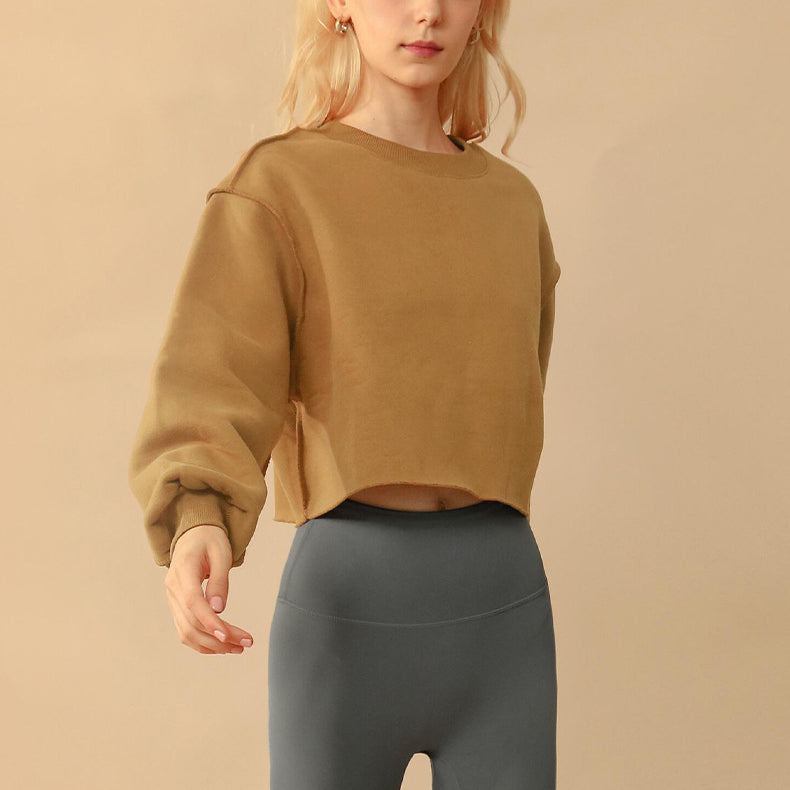 Drop shoulder cropped stitch pullover 2896