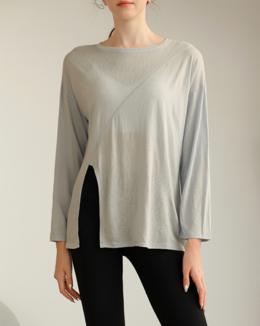 ハーフシアーサイドスリットヨガロングスリーブ 3820