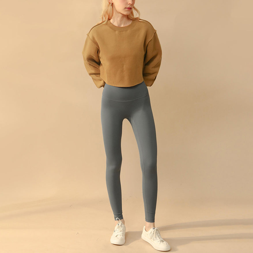 Drop shoulder cropped stitch pullover 2896