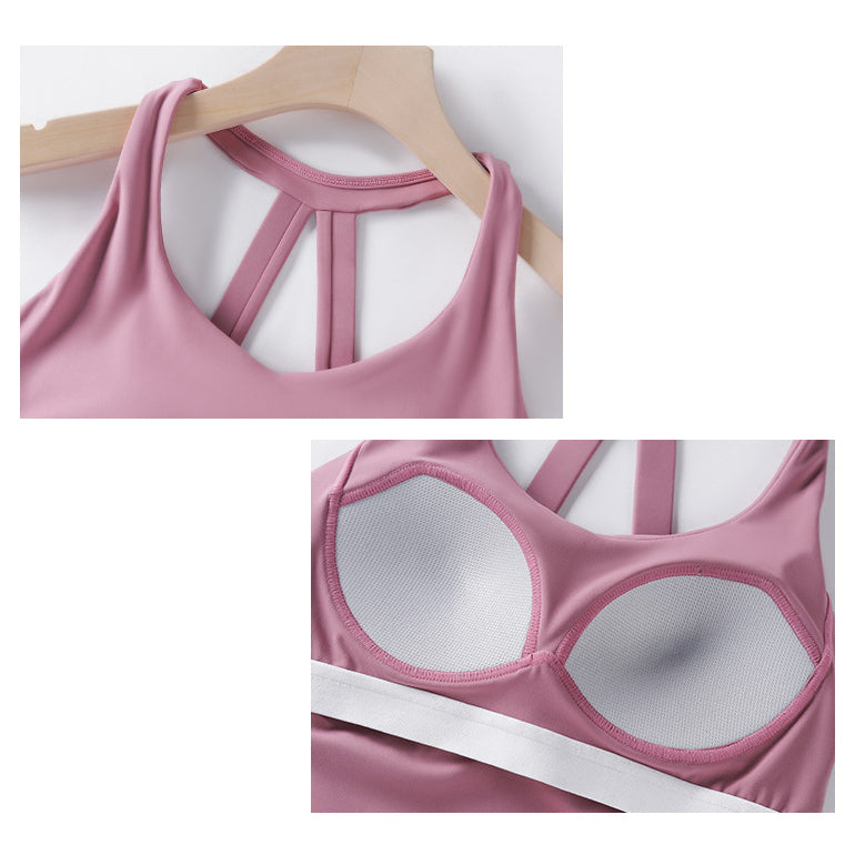 Epanui back pleated yoga bra top 3157
