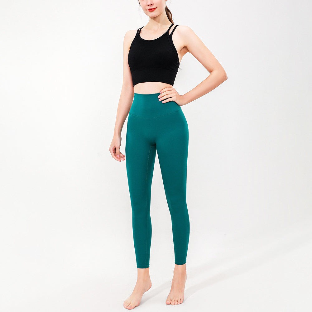 Faux layered ribbed yoga bra top 3133