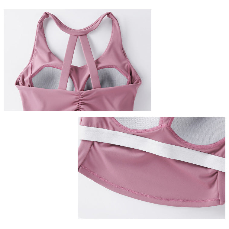 Epanui back pleated yoga bra top 3157